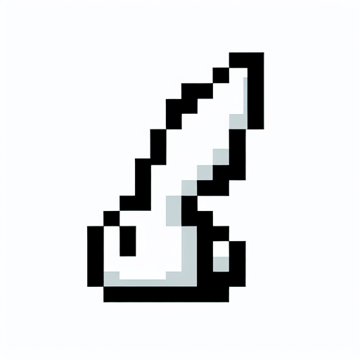 A minimalist simple pixel art rabbit ear. White floppy ear, no rabbit, disconnect rabbit ear asset.
Single Game Texture. In-Game asset. 2d. Blank background. High contrast. No shadows.