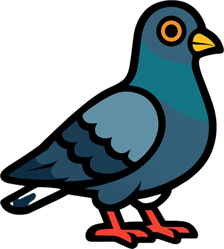 pigeon.
In-Game asset.  2d.  High contrast.  No shadows