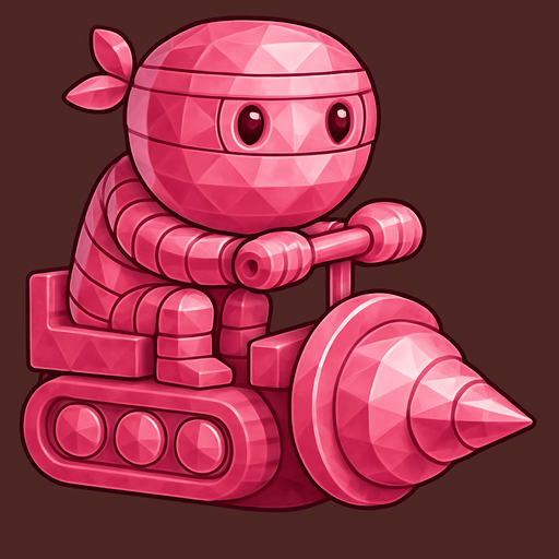 Same ninja character, with crystal pink color