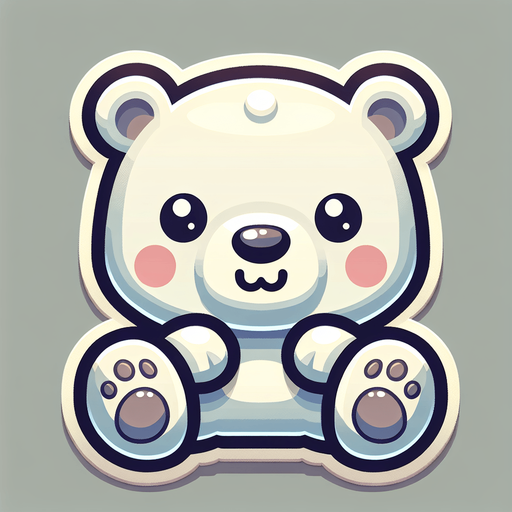 a cute polar bear cub. plastic style. Single Game Texture. In-Game asset. 2d. Blank background. High contrast. No shadows.
