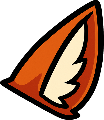 Fox ear.
In-Game asset.  2d.  High contrast.  No shadows