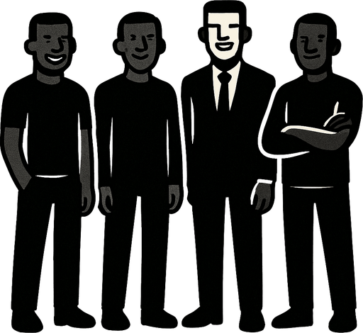 siyah adamlar.
In-Game asset.  2d.  High contrast.  No shadows