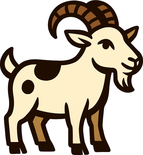 goat.
In-Game asset.  2d.  High contrast.  No shadows