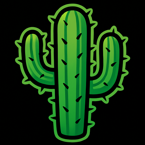 cactus.
In-Game asset.  2d.  High contrast.  No shadows