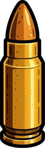 Gerçek mermiye benzeyen mermi yap.
In-Game asset.  2d.  High contrast.  No shadows