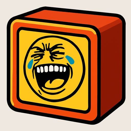 Make it with same shape but a meme drawing on block.
In-Game asset.  2d.  High contrast.  No shadows