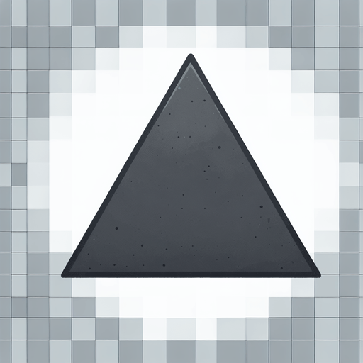 grey left triangle with transparent background.
Single Game Texture. In-Game asset. 2d. Blank background. High contrast. No shadows.