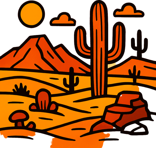 desertscenery.
In-Game asset.  2d.  High contrast.  No shadows
