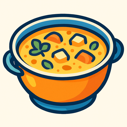 Soupe.
In-Game asset.  2d.  High contrast.  No shadows
