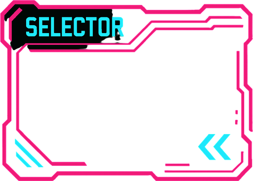 Cyberpunk style design empty selector UI.
In-Game asset.  2d.  High contrast.  No shadows