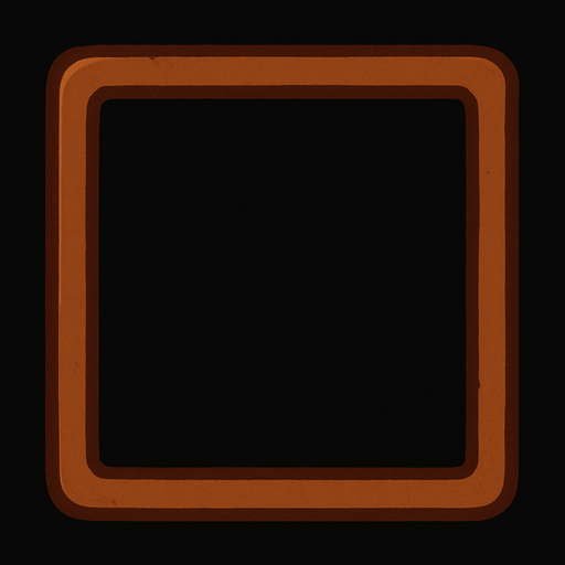 ריבוע חלול עם קו מתאר חום.
In-Game asset.  2d.  High contrast.  No shadows