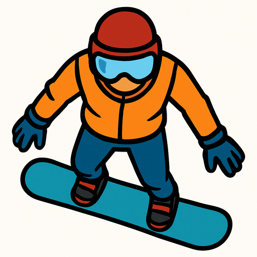 snowboarder seen from above.
In-Game asset.  2d.  High contrast.  No shadows