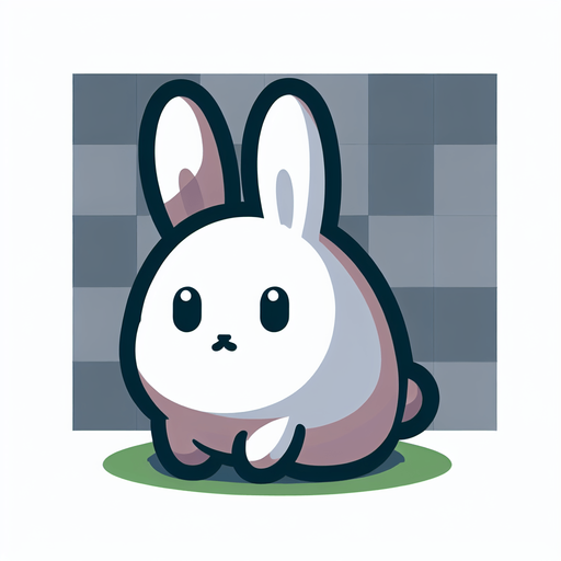 rabbit.
Single Game Texture. In-Game asset. 2d. Blank background. High contrast. No shadows.