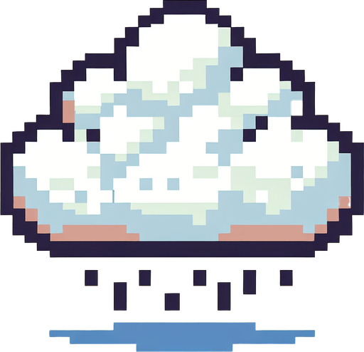 pixel art cloud.
Single Game Texture. In-Game asset. 2d. Blank background. High contrast. No shadows.