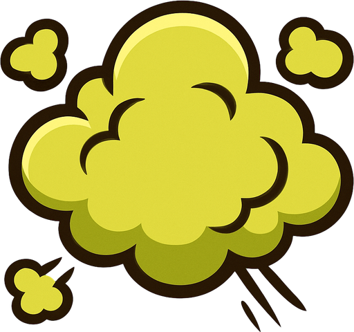 Fart cloud.
In-Game asset.  2d.  High contrast.  No shadows