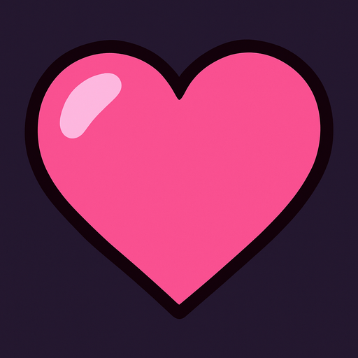 pembe kalp.
In-Game asset.  2d.  High contrast.  No shadows