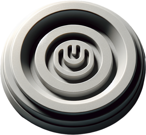 Punch button with an icon. 
Top view