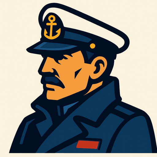 warship commander head looking left in game asset.
In-Game asset.  2d.  High contrast.  No shadows