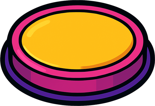 Botón de videojuegos sin nada escrito.
In-Game asset.  2d.  High contrast.  No shadows