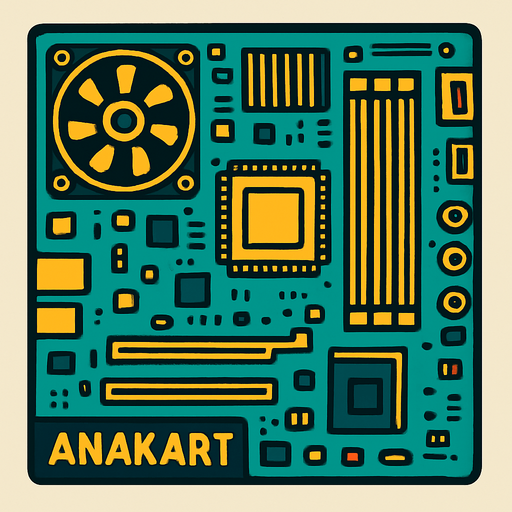 ANAKART Bilgisayar Parçası.
In-Game asset.  2d.  High contrast.  No shadows