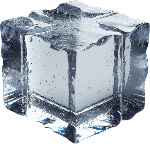 An ice cube.
Single Game Texture. In-Game asset. 2d. Blank background. High contrast. No shadows.