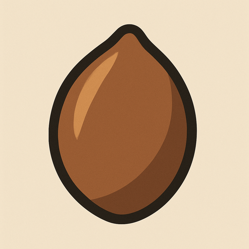 Brown Seed.
In-Game asset.  2d.  High contrast.  No shadows. Very simple