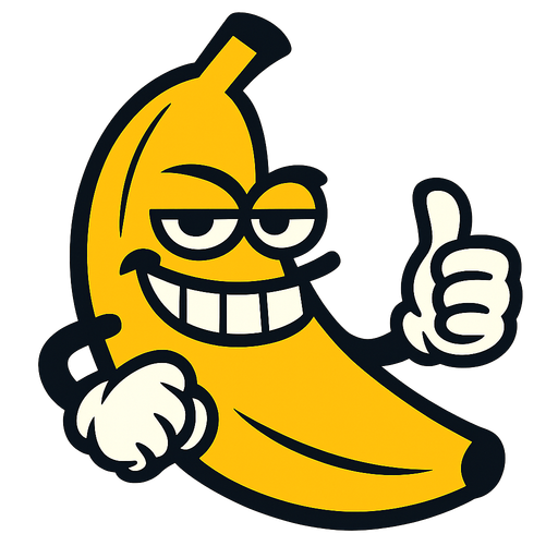 banana meme.
In-Game asset.  2d.  High contrast.  No shadows