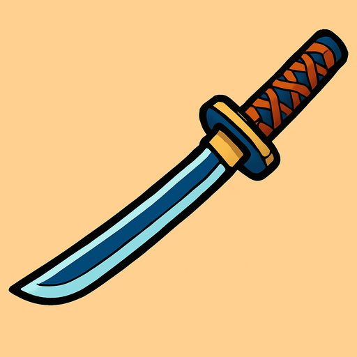 Katana.
In-Game asset.  2d.  High contrast.  No shadows