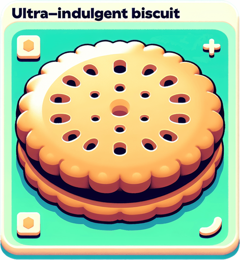 Biscuit Clicker: The Ultimate Indulgence!.
Single Game Texture. In-Game asset. 2d. Blank background. High contrast. No shadows.