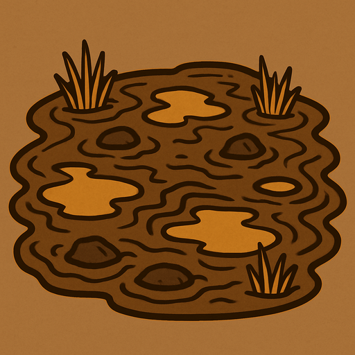 ביצה טובענית בצבעי חום.
In-Game asset.  2d.  High contrast.  No shadows