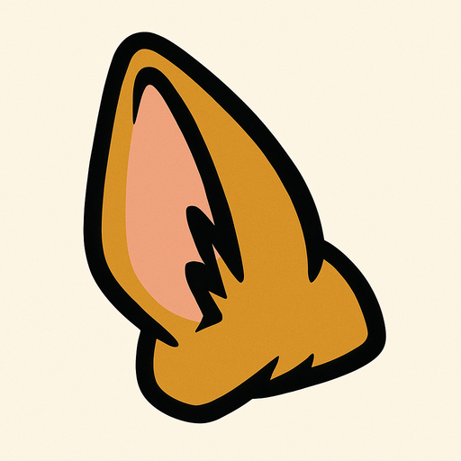 Dog ear.
In-Game asset.  2d.  High contrast.  No shadows