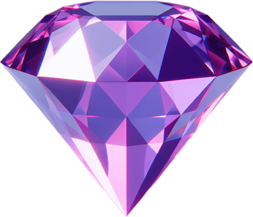 3d purple diamond.
In-Game asset. 3d. Blank background. High contrast. No shadows.