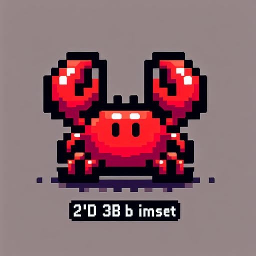 red crab 2d 32 bit.
Single Game Texture.  In-Game asset.  2d.  Blank background.  High contrast.  No shadows