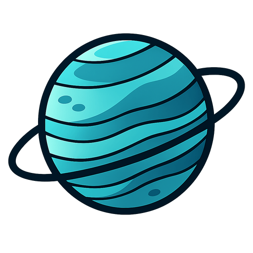 uranus planet.
In-Game asset.  2d.  High contrast.  No shadows