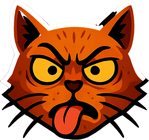 make this cat expression goes silly but angry