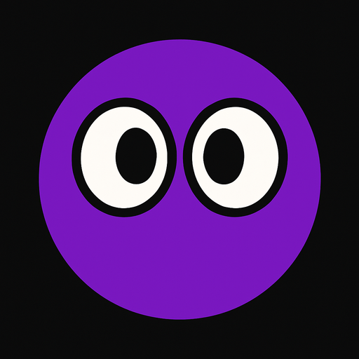 purple circle with two eyes, seen from above.. In-Game asset. 2d. High contrast. No shadows.
In-Game asset.  2d.  High contrast.  No shadows