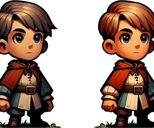 client MG boy.
Single Game Texture.  In-Game asset.  2d.  Blank background.  High contrast.  No shadows