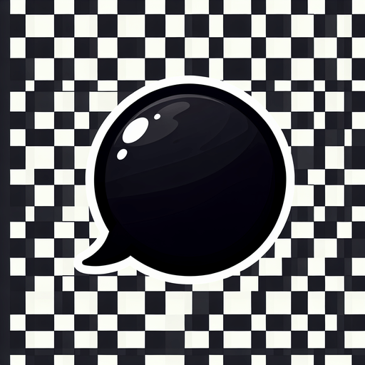 Totally black circular Cartoon bubble on transparent background.
Single Game Texture. In-Game asset. 2d. Blank background. High contrast. No shadows.