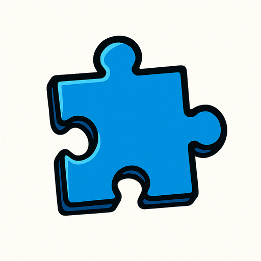 Puzzle peice blue.
In-Game asset.  2d.  High contrast.  No shadows