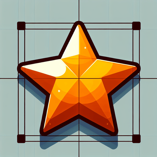 Star.
Single Game Texture.  In-Game asset.  2d.  Blank background.  High contrast.  No shadows. 3d