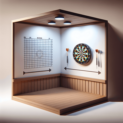 Dart shooting practice room.
Single Game Texture.  In-Game asset.  2d.  Blank background.  High contrast.  No shadows