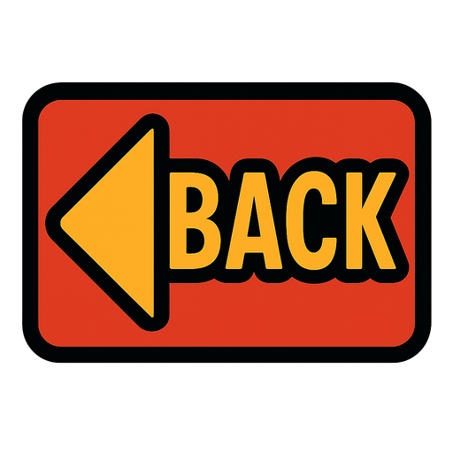 Back button.
In-Game asset.  2d.  High contrast.  No shadows