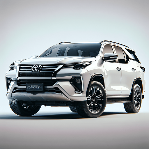 Toyota fortunar in white colour and full realistic.
Single Game Texture. In-Game asset. 2d. Blank background. High contrast. No shadows.