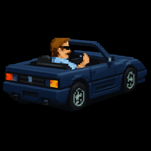 The car is dark blue