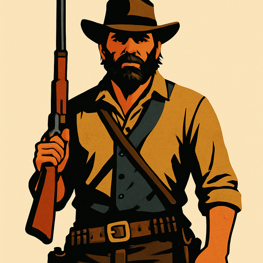 Make me a Player for RDR2.
In-Game asset.  2d.  High contrast.  No shadows