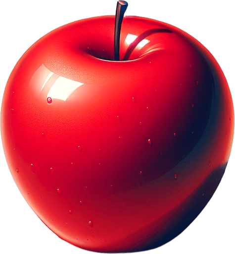Red apple.
Single Game Texture.  In-Game asset.  2d.  Blank background.  High contrast.  No shadows