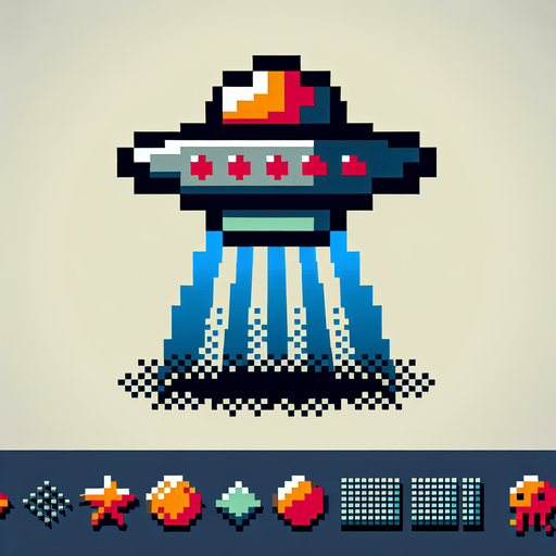 UFO sprite old nintendo game.
2d.  No shadows