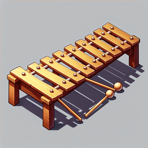 Xylophone.
Single Game Texture.  In-Game asset.  2d.  Blank background.  No shadows