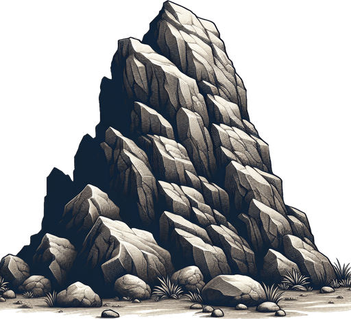 large rock.
Single Game Texture.  In-Game asset.  2d.  Blank background.  High contrast.  No shadows