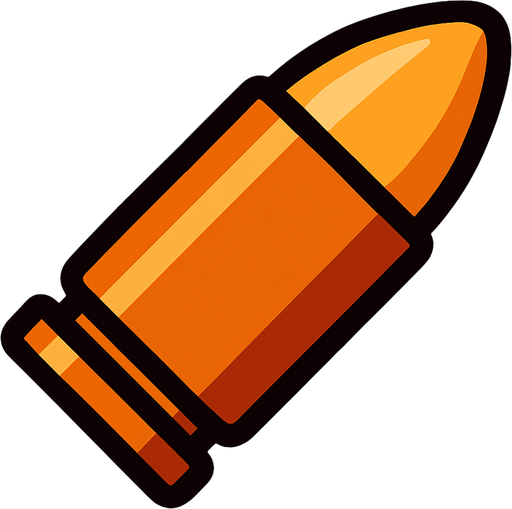 bullet.
In-Game asset.  2d.  High contrast.  No shadows